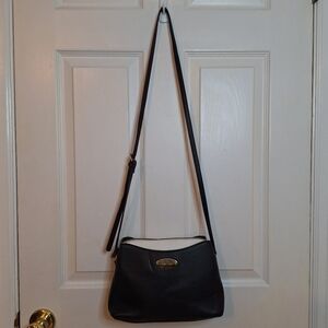 Nanette Lepore Black White Faux Pebbled Leather Crossbody Bag Colorblock Purse